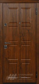 Входная металлическая дверь с фрезерованным МДФ снаружи и внутри для дома с отделкой МДФ ПВХ - фото